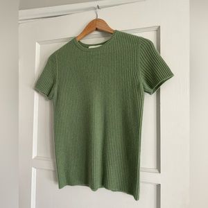 Madewell: demy by demy lee Cashmere Naima Rib Sweater in LT. GREEN (Size Medium)